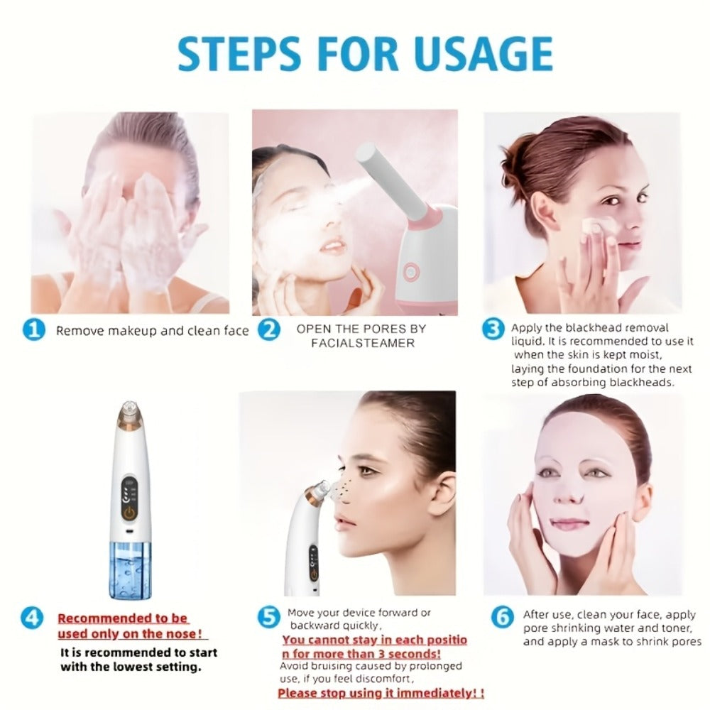 Facial Steamer Nano Ion Mist - Deep Pore Cleansing Home Spa Face Steamer with 360° Rotatable Arm, Blackhead Remover, Portable & Salon-Grade Skin Hydration Beauty Tool