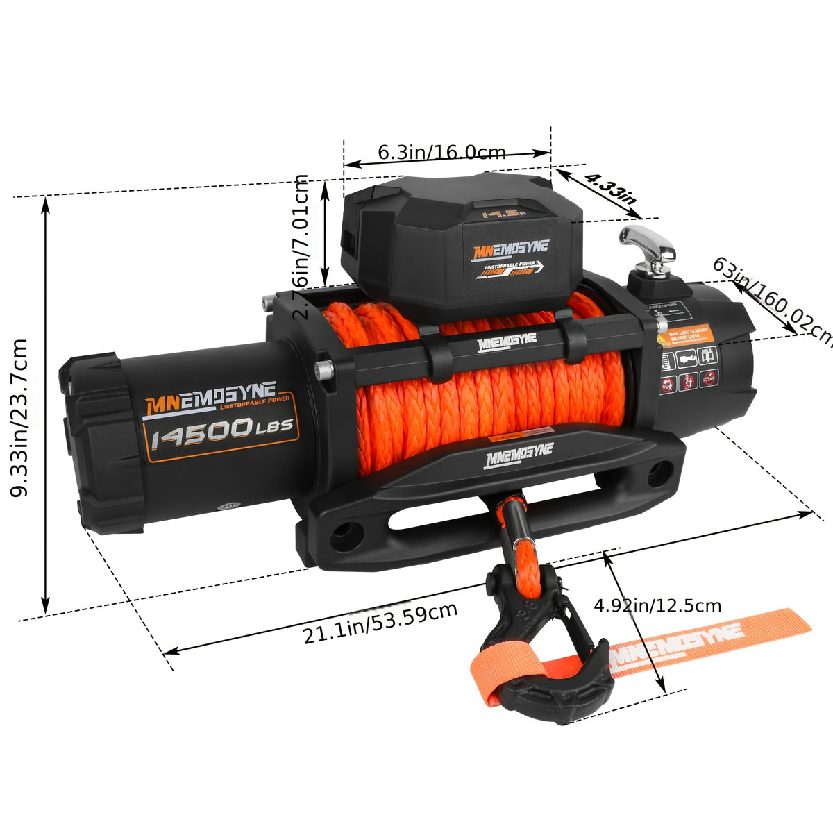 14500lb/13000lb/4500lb/3000lb Electric Winch 12V Winch Steel Cable Synthetic Rope 4WD/4X4 Offroad Towing Trucks Trailers SUVs Offroad Recovery Robust Construction For SUV Trailer Boat Winch ATV UTV ATV Winch Kit