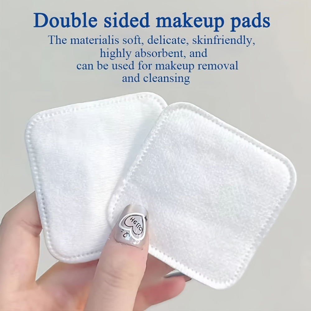 Makeup Remover Pads Disposable 100/200pcs – 3-Layer Thickened Cotton Squares for Face Cleansing, Skincare & Nail Polish Removal, Soft Touch No Friction, 2.76x2.36 inch, Individually Boxed