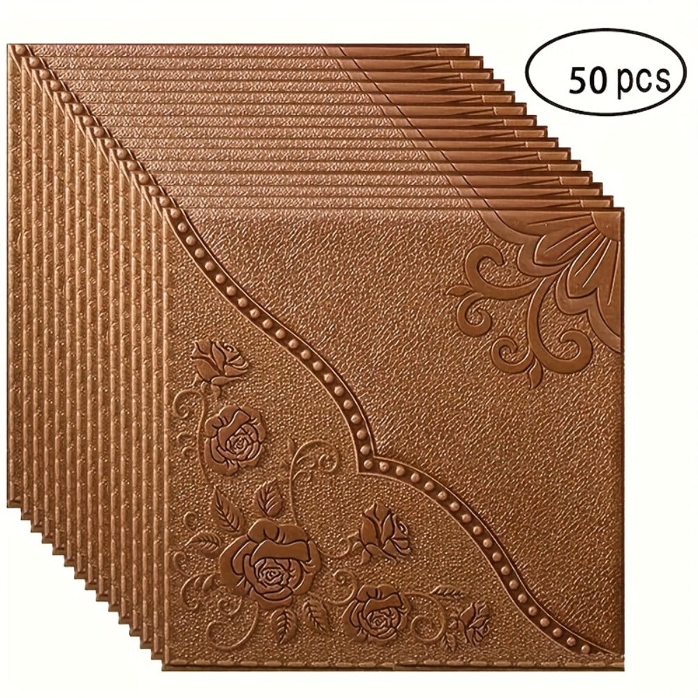 Peel and Stick Tile Stickers 13.78x13.78in Self-Adhesive Glam Plaid Pattern Wall Tiles for Kitchen Bathroom Living Room – 50pcs PVC Waterproof Removable Backsplash Decor