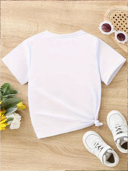 Girls' Cartoon Girl T-Shirt - Short Sleeve
