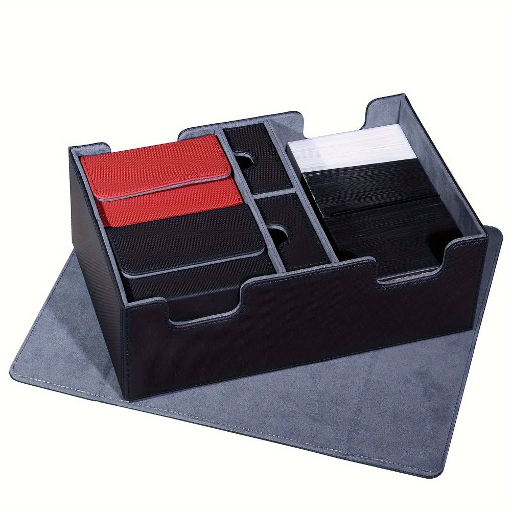 Magnetic Deck Box 600+ Cards High Capacity MTG Card Storage Case 4 Deck Slots with 2 Dice Tray TCG YuGiOh Trading Card Organizer Multiple Colors