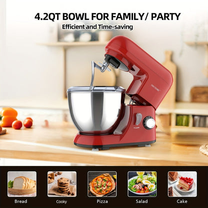 Stand Mixer 4.5 Qt Tilt-Head 500W Electric Kitchen Mixer 6-Speed Multifunctional with Dough Hook Whisk Flat Beater Household Baking Mixer Green US Plug