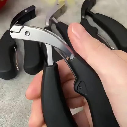 Heavy Duty Nail Clippers for Thick Toenails Seniors — Stainless Steel Concave Blade Large Opening Long Angled Handle, No-Splash Elderly Friendly Precision Toenail Trimmer with Nail File 2pcs