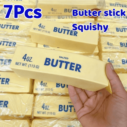 7pcs Squeeze Stick Sensory Stress Relief Toys Set – Slow Rise Squishy Butter Sticks for Kids Adults Anxiety Relief Fidget Sensory Play Gift