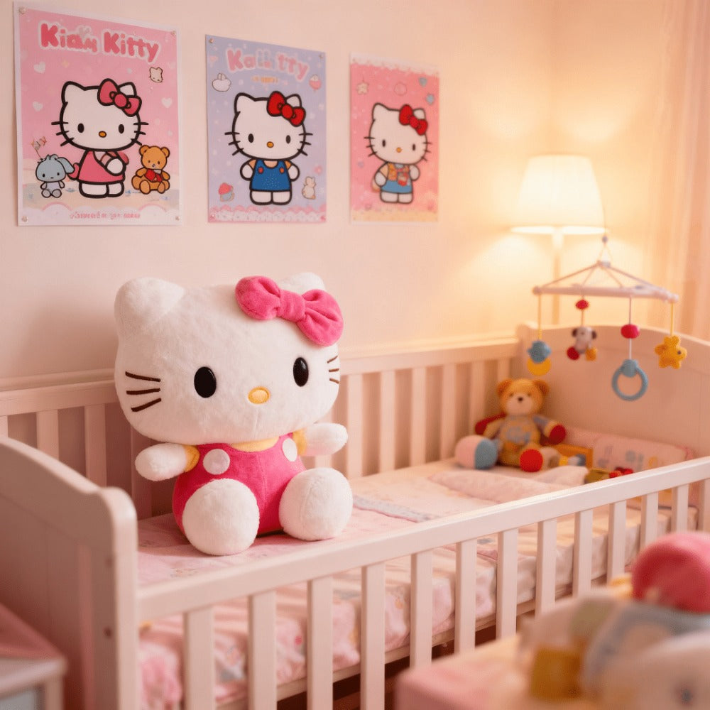 Hello Kitty KT Cat Stuffed Animal 3 Colors – Sanrio Kawaii Plush Doll in Red Pink Blue Soft Collectible Toy, Birthday Valentine Christmas Gift for Girls Teens Hello Kitty Fans