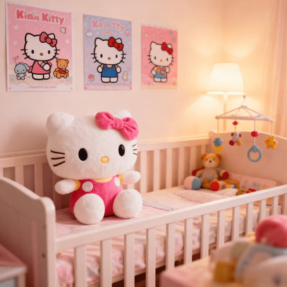 Hello Kitty KT Cat Stuffed Animal 3 Colors – Sanrio Kawaii Plush Doll in Red Pink Blue Soft Collectible Toy, Birthday Valentine Christmas Gift for Girls Teens Hello Kitty Fans