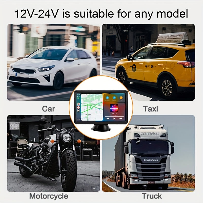 10.26 Inch 4K Ultra HD/7 Inch 1080P Portable Car Stereo with Wireless Carplay Screen, Carplay Radio Touchscreen, Car Video Players for Any Car, Without Battery
