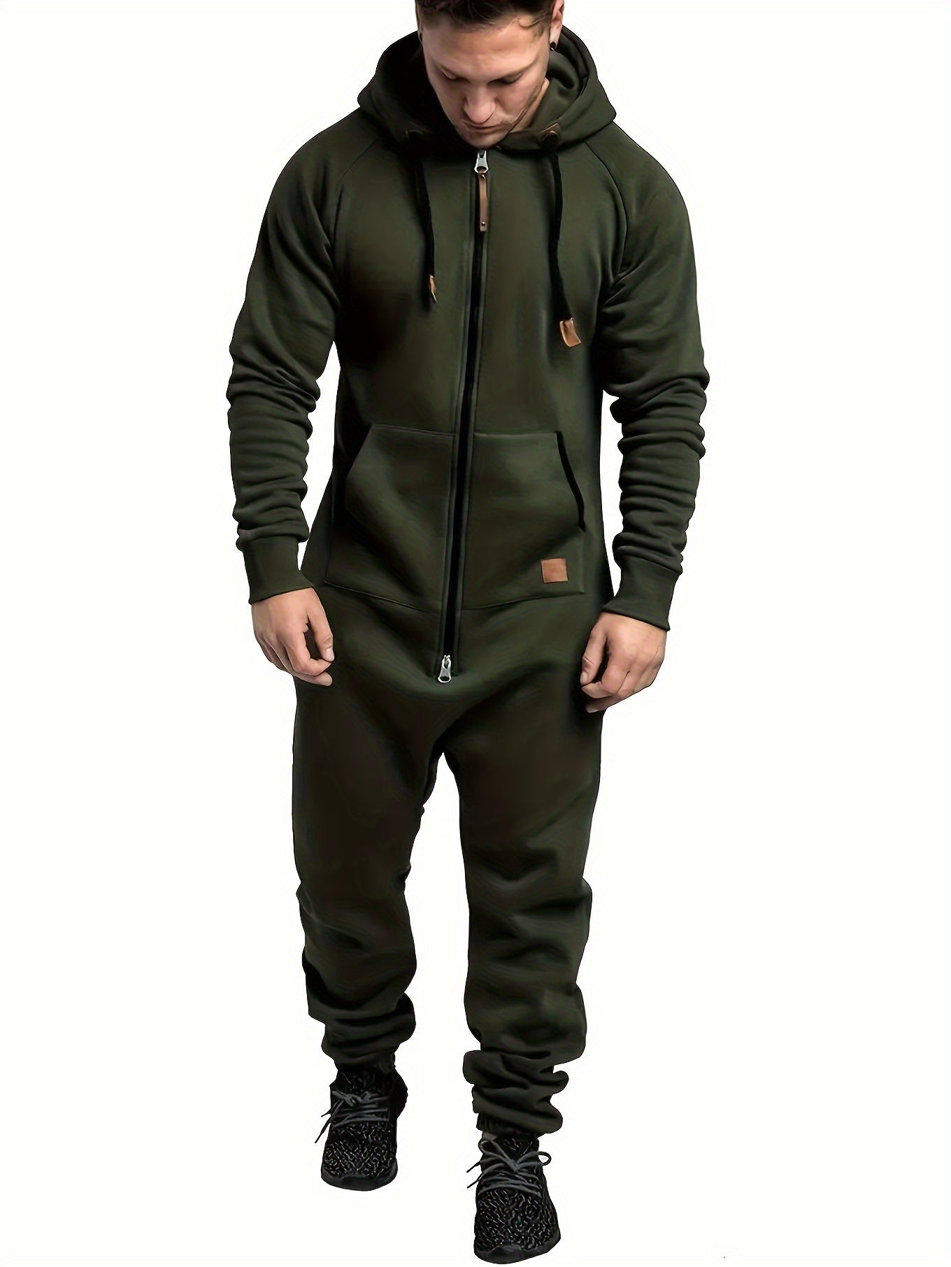 Men's Hooded Coveralls - Full-Zip One-Piece Design Style 3013