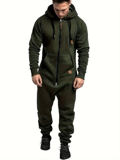 Men's Hooded Coveralls - Full-Zip One-Piece Design Style 3013