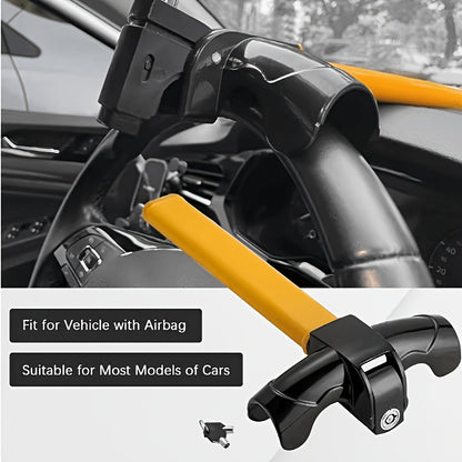 with 2 Keys-Multi-functional Universal Car Steering Wheel Lock And Anti-theft Lock - Solid Anti-theft T-shaped Rod Type Security Device, Suitable for All Vehicle Models. Thick Steel - Enhances Safety, Prevents Wear And Theft, Resistant to Cutting.
