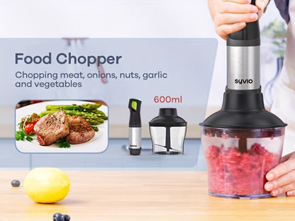 Immersion Blender 1200W 9-in-1 Heavy Duty Hand Blender Variable Speed with Time Display Chopper Whisk Milk Frother Beaker Electric Handheld Mixer for Soup Puree Smoothies