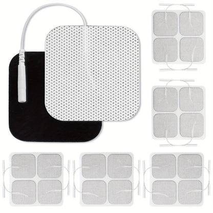 TENS EMS Electrode Pads 40-Pack, 2x2 Inch Reusable Self-Adhesive Replacement Electrode Patches with 2.0mm Pin Connector, Compatible with All TENS EMS Devices, Skin-Friendly Electrotherapy Pads