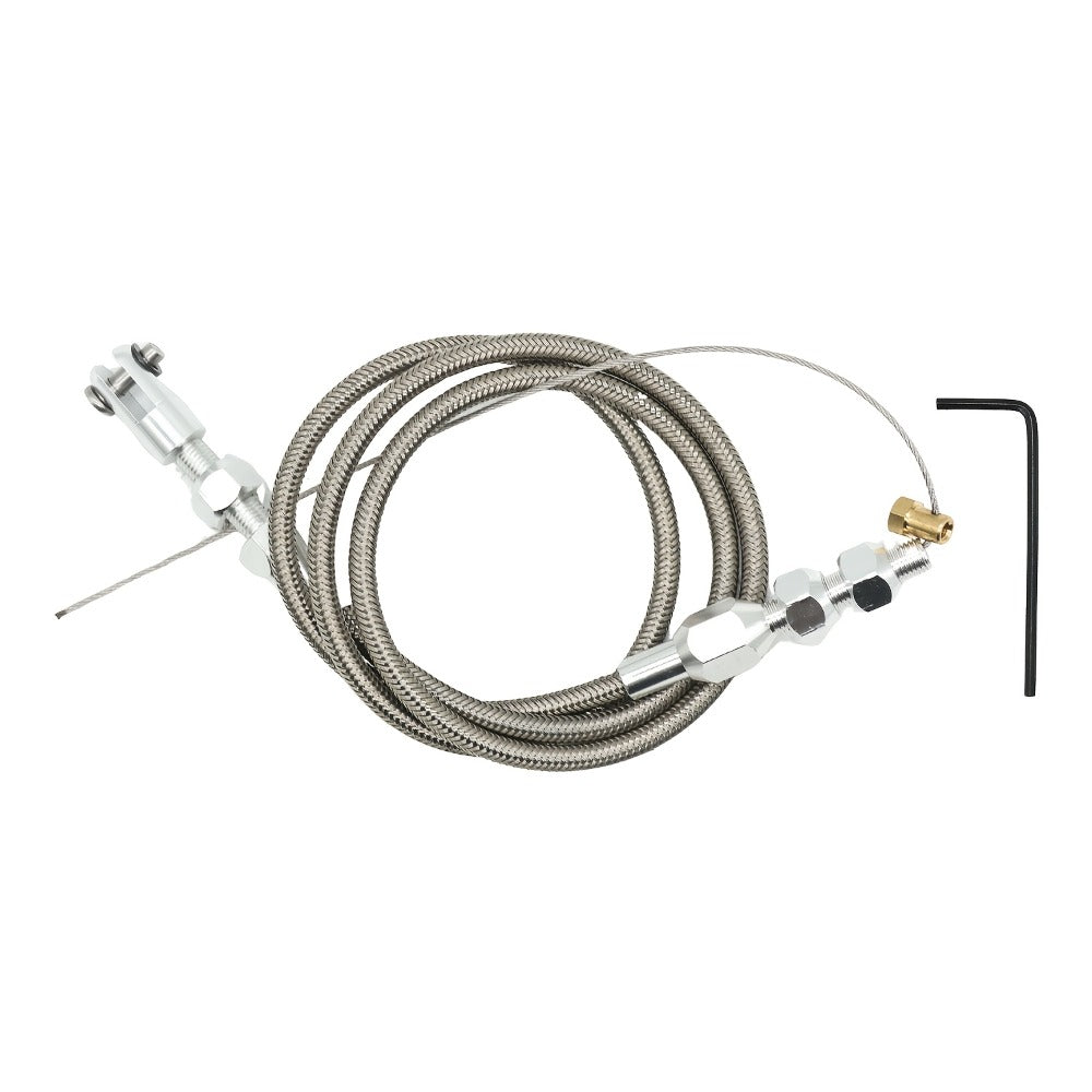 Throttle Cable Stainless Steel 24 Inch – Universal U-Cut-to-Fit Carburetor Throttle Cable for Ford Mustang 302 5.0L, GM & Most Carbureted Vehicles