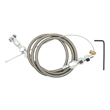 Throttle Cable Stainless Steel 24 Inch – Universal U-Cut-to-Fit Carburetor Throttle Cable for Ford Mustang 302 5.0L, GM & Most Carbureted Vehicles