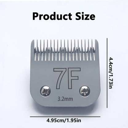 Dog Clipper Replacement Blades – Ceramic & Carbon Steel Detachable Blades in 5 Sizes (3F/4F/5F/7F/10#) | Compatible with Andis AG/AGC, Wahl KM2/KM5/KM10, Oster & More | Professional Pet Grooming Accessory
