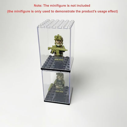 Minifigure Display Case 20-Pack – Clear Acrylic Stackable Storage Boxes for LEGO Figures, Action Figures & Collectibles | Dustproof 360° Showcase, 2.68×1.89×1.89 in