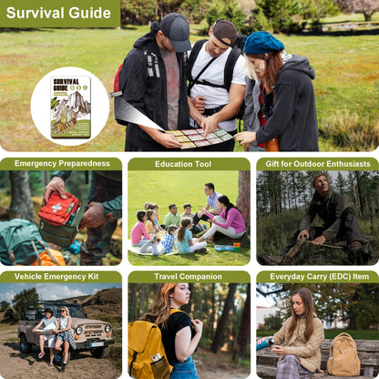 Pocket Survival Guide Card – 67 Life-Saving Skills & 175 Tips | Waterproof EDC Emergency Reference for Hiking, Camping & Disaster Prep