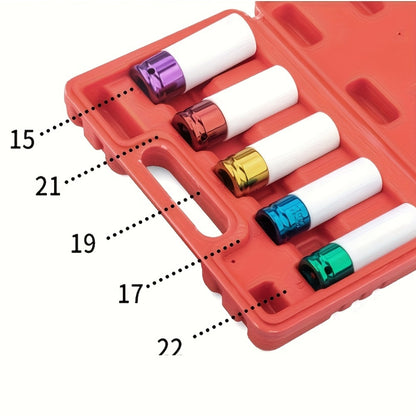 5pcs 1/2"""" Lug Nut Socket Set - Protect Your Tires And Wheels With Deep Impact Sockets