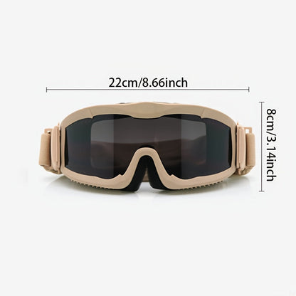 Polarized Off-Road Goggles Windproof – Wide Field of View, Anti-Fog, Durable Sports Glasses for Desert Snow Sand Outdoor Motorcycle Cycling Hiking