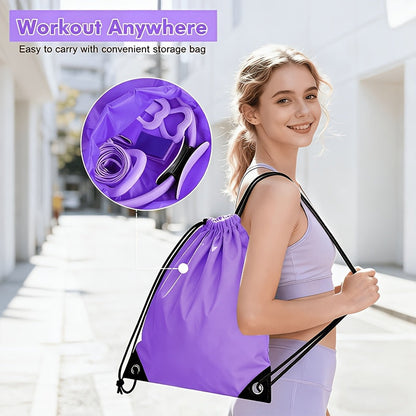 Silicone Pilates Exercise Set 16-Piece – Pilates Rings, Resistance Bands, Yoga Ball & Accessories for Home Yoga & Daily Fitness Workouts – Pink & Purple