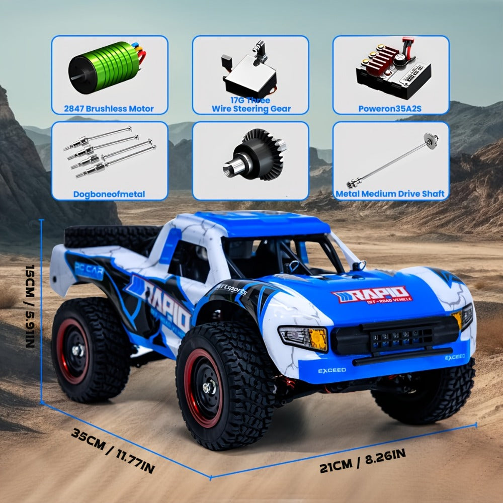 RC Off-Road Car 1:14 Scale 4WD High Speed for Adults Teens – Carbon Brush 38KM/H or Brushless PRO 50-70KM/H All-Terrain Remote Control Racing Truck Hobby Grade Birthday Christmas Gift Enthusiasts