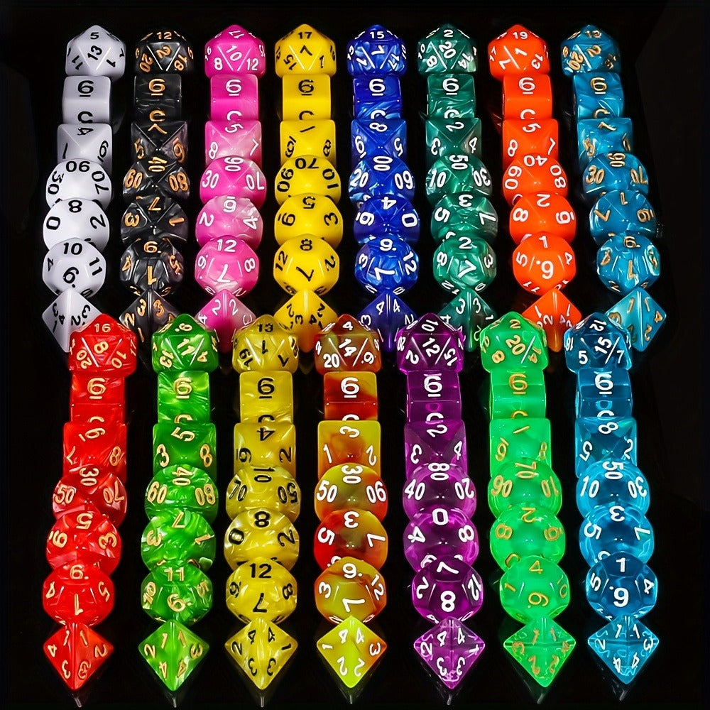 Polyhedral Dice Set 105 Pieces 15 Sets of 7 – D4 D6 D8 D10 D12 D20 in 15 Vibrant Colors with Large Drawstring Bag, for Dungeons & Dragons DND RPG MTG Pathfinder Tabletop Games, Dungeon Master Gift