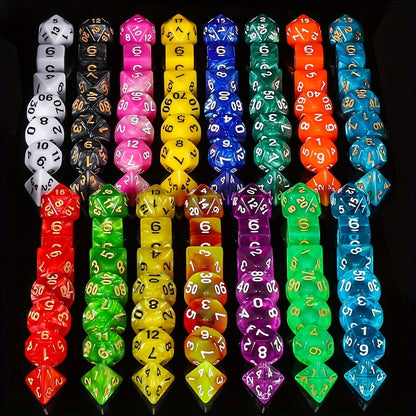 Polyhedral Dice Set 105 Pieces 15 Sets of 7 – D4 D6 D8 D10 D12 D20 in 15 Vibrant Colors with Large Drawstring Bag, for Dungeons & Dragons DND RPG MTG Pathfinder Tabletop Games, Dungeon Master Gift