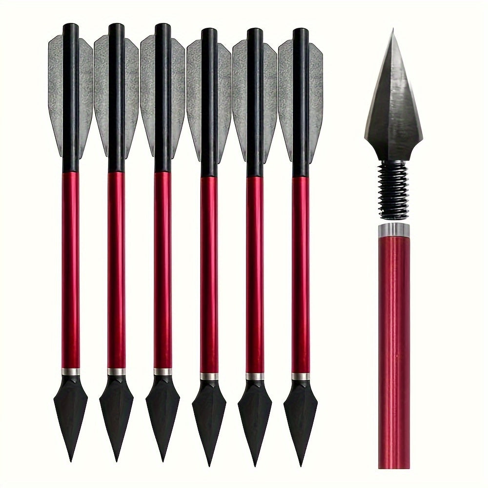 Broadhead Mini Crossbow Bolts 6pcs | 6.7 Inch Aluminum Alloy Archery Arrows with Sharp Tips for 50-80 Lbs Mini Crossbow – Multiple Colors for Adult Shooting, Hunting & Target Practice