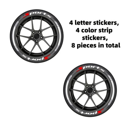 Tire Letter Stickers – Sport Racing PVC Tire Decals for Car & Motorcycle, Self-Adhesive Raised Letter Stickers, Cool Car Modification Decoration (Pack of 8)