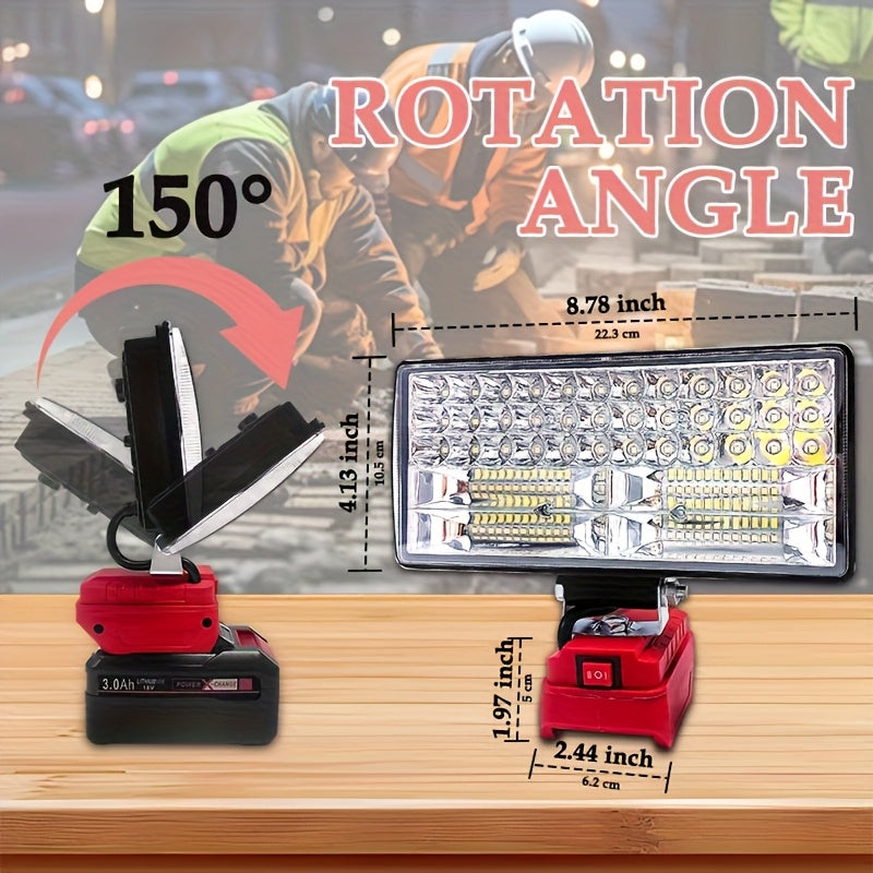 LED Work Light Work Lamp for Power X Change Series 18V Lithium Battery, 2 USB Charging Ports, Dual Brightness Level, Compatible with Outdoor, Camping, Car Repairing, Emergency And Job Site Lighting (Without Battery)