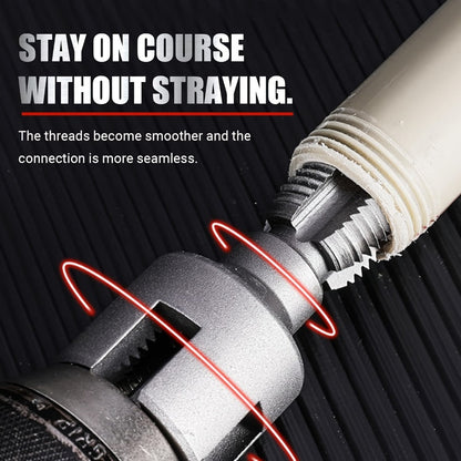 Pipe Thread Cutting Tool – High-Speed Steel Electric Drill Compatible PVC & Steel Pipe Threader, Inside & Outside Threading for 1/2" & 3/4" Pipes, Professional Plumbing & DIY Kit