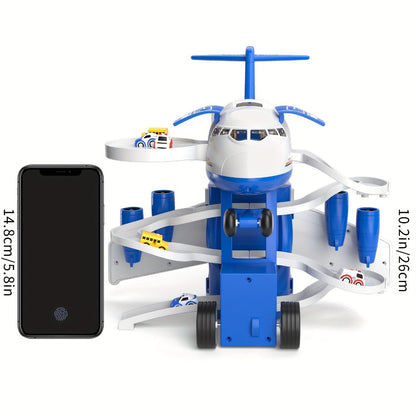 Kids Airplane Toy with LED Lights & Music – Inertia Friction Powered Passenger Plane Diecast Aircraft for Toddlers Boys Girls Ages 3-8 Educational Vehicle Toy Birthday Christmas Gift
