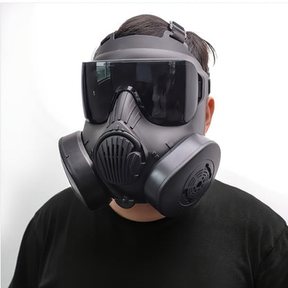 Tactical CS Costume Prop Mask Plastic Airsoft Style – Military Face Mask for Men Halloween Cosplay Role Play CS Simulation Outdoor Camping Movie Stage Props Cool Dress Up Black Tri-Color
