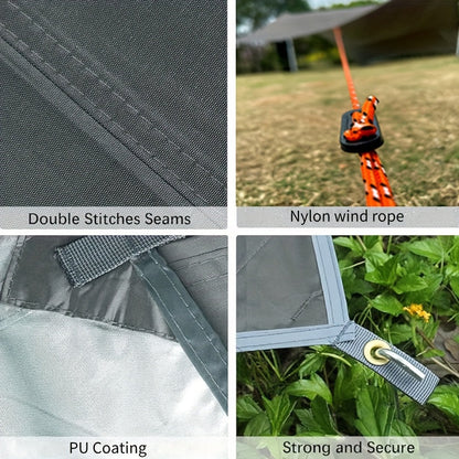 Camping Tarp Canopy with UV Protection – Portable Foldable Waterproof Shelter Tent for Backpacking, Hiking, Garden, Outdoor Survival | Multiple Colors & Sizes
