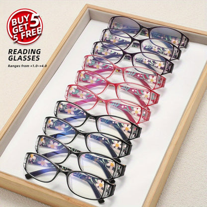 Reading Glasses 10-Pack Classic Rectangular Frames – High-Grade Readers for Men & Women, Seniors, Teachers & Students, Strengths 1.0–4.0x, Bulk Value Set
