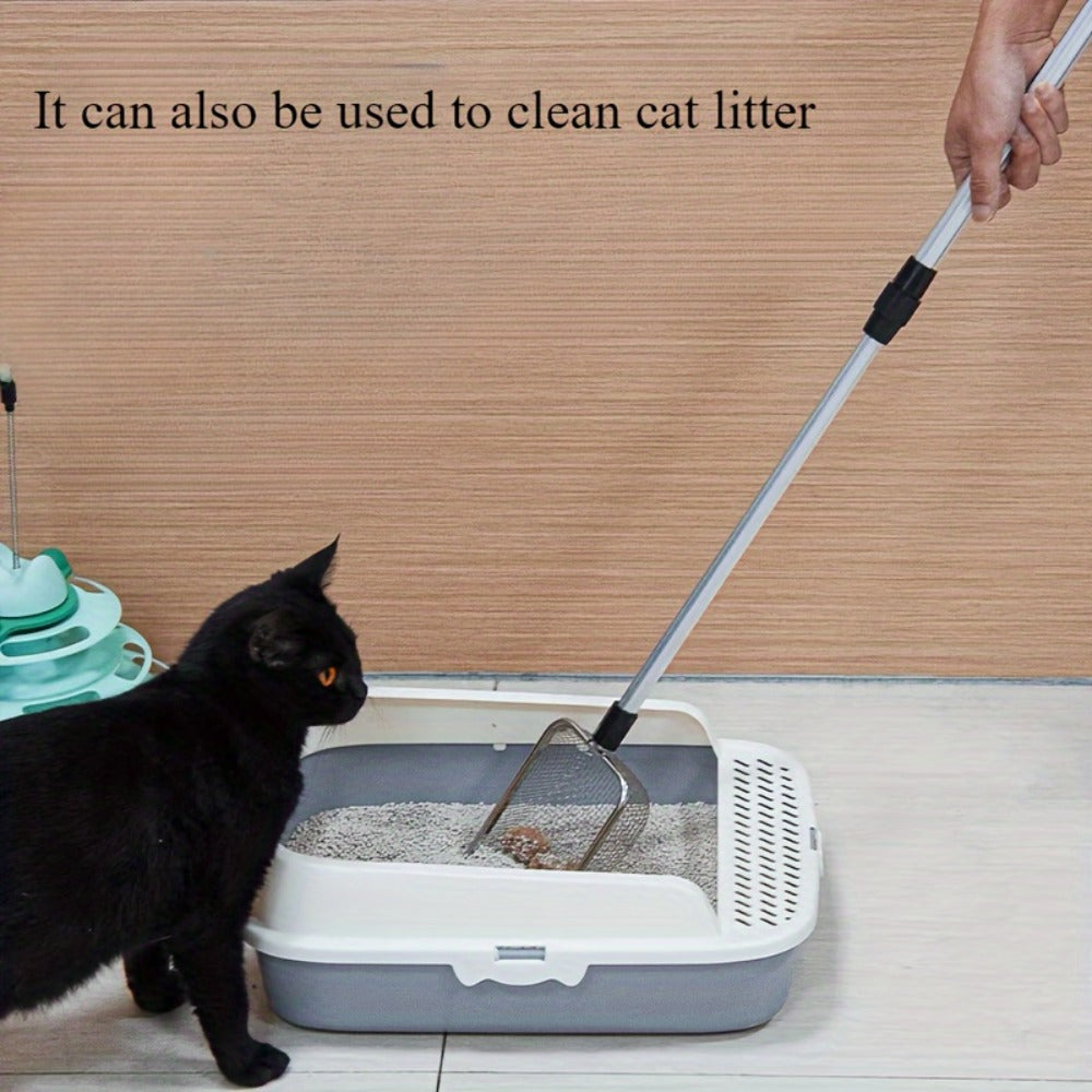 Beach Sand Sifter Scoop Telescopic Handle – Stainless Steel Retractable 3-Section Scoop for Treasure Hunting Shell Collecting Beach Combing Cat Litter Cleaning, 1pc or 2pcs
