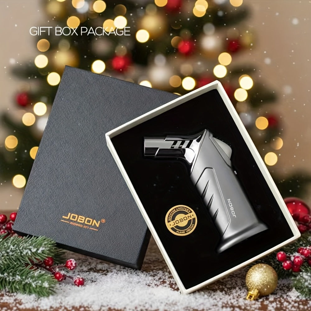Butane Torch Lighter Gift Set 2500°F, Refillable with Safety Lock & Adjustable Flame, High-Temperature Kitchen Cooking Camping Outdoor Torch, Gift Box Included, Gas Not Included