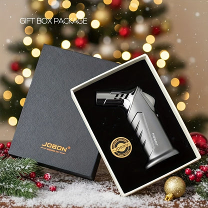Butane Torch Lighter Gift Set 2500°F, Refillable with Safety Lock & Adjustable Flame, High-Temperature Kitchen Cooking Camping Outdoor Torch, Gift Box Included, Gas Not Included