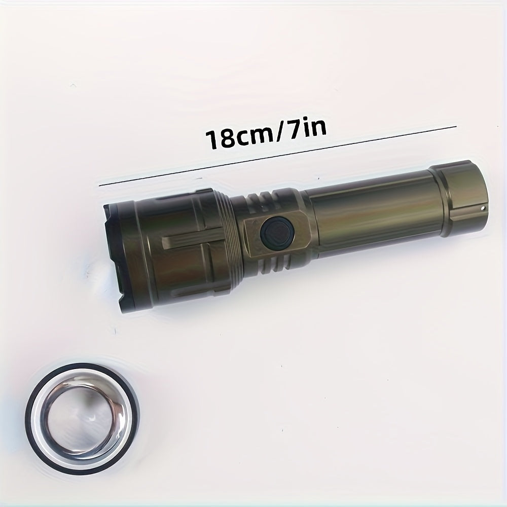 1000 Lumen LED Flashlight with Fire Starter - Aluminum Alloy Torch, Zoom Focus Ignition, Long Battery Life for Survival, Camping, Fishing & Power Outages, 1/2pcs
