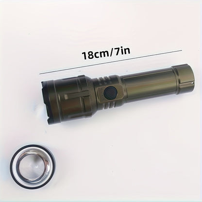 1000 Lumen LED Flashlight with Fire Starter - Aluminum Alloy Torch, Zoom Focus Ignition, Long Battery Life for Survival, Camping, Fishing & Power Outages, 1/2pcs