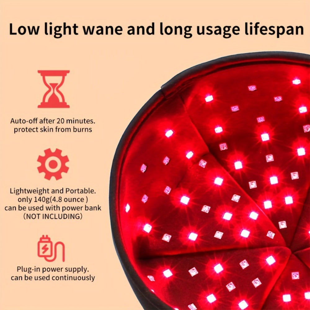 Red Light Therapy Cap for Hair Growth & Scalp Care – 120 LEDs, 630nm Red Light & 820nm Near Infrared, Wearable LED Hair Therapy Helmet, Father's Day Gift for Men & Women, Black & Gray