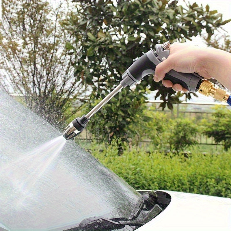 High Pressure Foam Spray Car Washing Water Gun With Foam Bottle Quick Adapter For 1/2, 3/4 Water Pipes (3/4 Hose Requires Removing Quick Connect Adapter,No Water Pipes)Multi Function Adjustable Thickened Rod Sprayer  For Car & Yard Cleaning