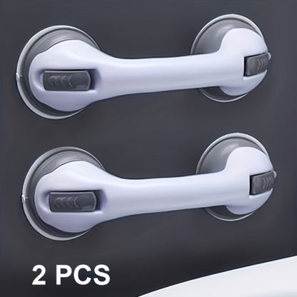 Grab Bars for Bathroom 2pcs Suction Cup No Drill Shower Handle for Elderly Adjustable Height Non-Slip Safety Rail Toilet Fall Prevention Handrail Easy Install