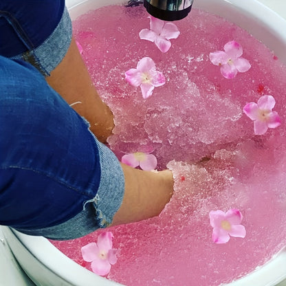 Foot Soak for Dry Cracked Feet Jelly Spa Bubble Bath Salt — Moisturizing Exfoliating Foot Care Treatment, Honey Lavender Lemon & Rose Scents, Relaxing At-Home Pedicure Spa Gift for Women & Men