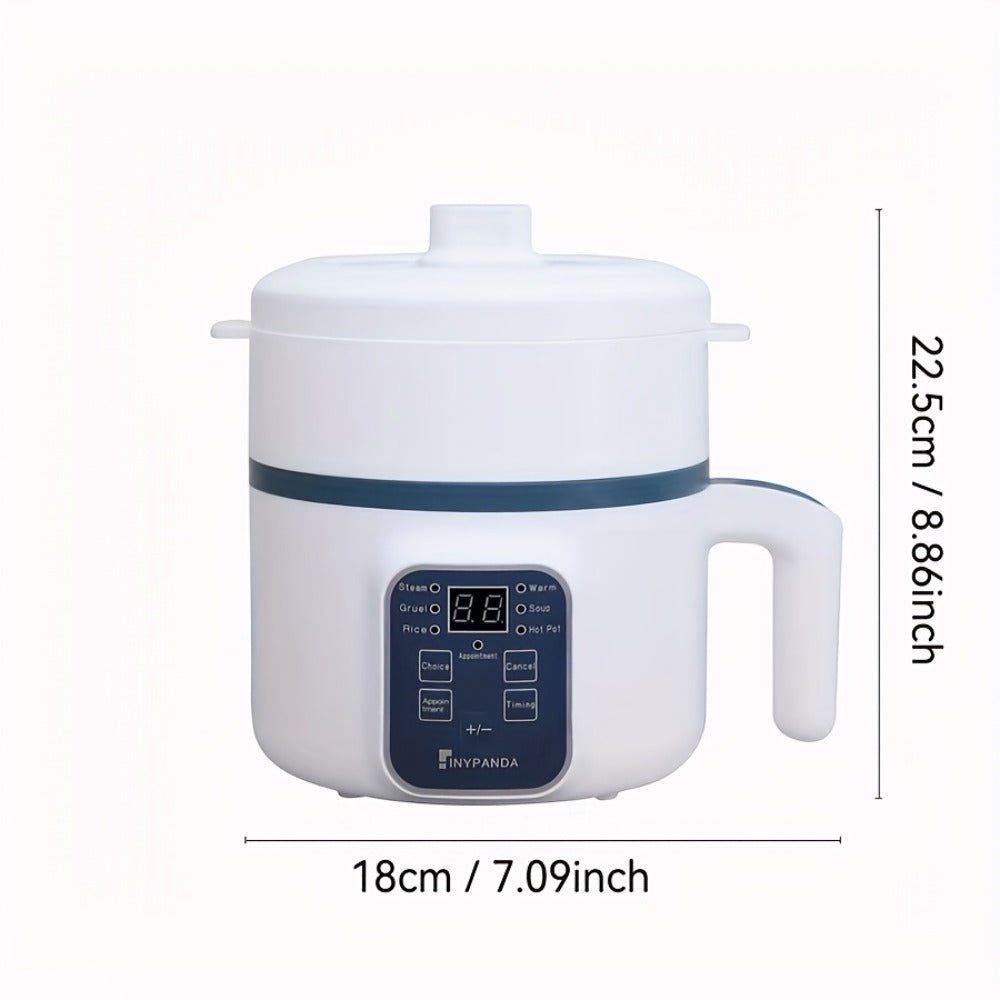 Electric Hot Pot 1.7L Multifunctional | 6 Cooking Modes Steam & Cook Non-Stick Mini Electric Cooker with Overheat & Dry Protection for 1-2 People – Rice, Soup, Noodles & More, Single & Double Layer