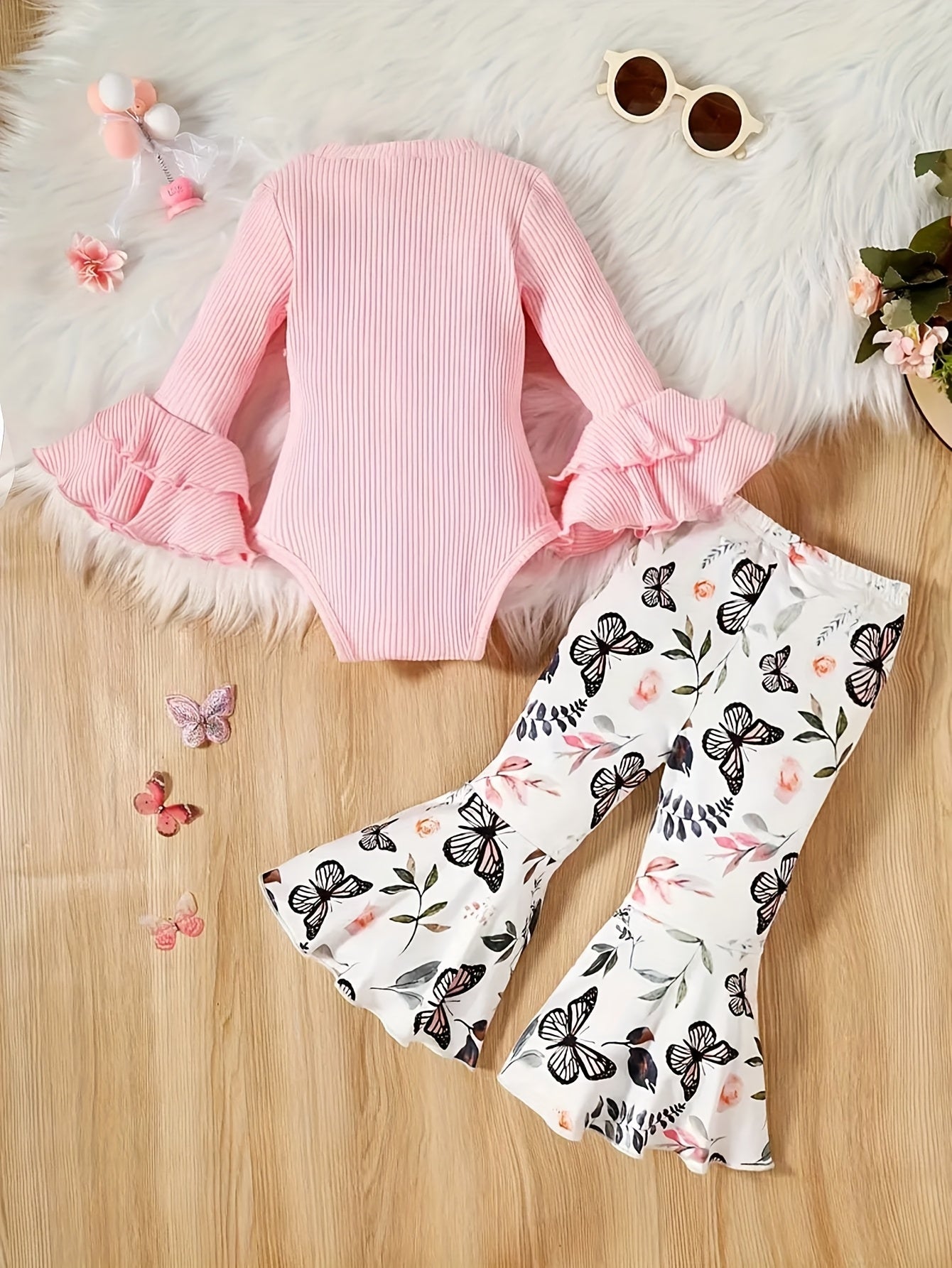 Baby Girl Butterfly Outfit Set - Winter