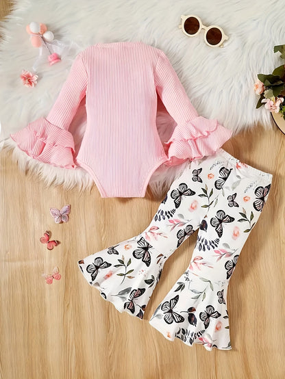 Baby Girl Butterfly Outfit Set - Winter