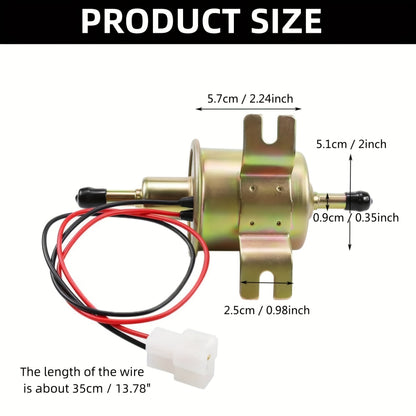 Universal Electric Fuel Pump Kit for All 12V Cars Trucks Boats Carburetor Lawn Mower