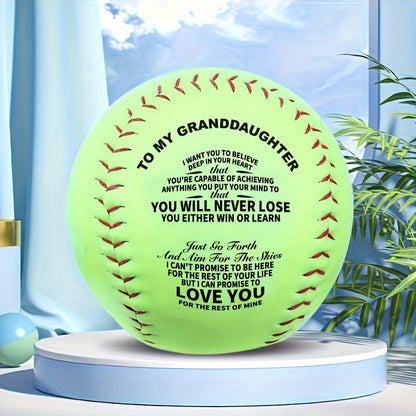 Inspirational PU Softball Gift for Granddaughter Birthday Christmas